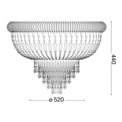 Ideal Lux - Plafoniera di cristallo DUBAI 6xE14/28W/230V diametro 52 cm oro