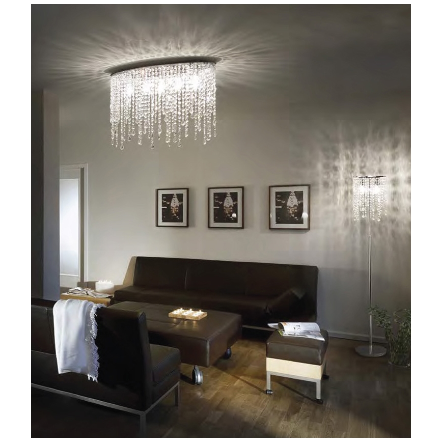 Ideal Lux - Plafoniera in cristallo RAIN 3xE14/40W/230V cromo lucido