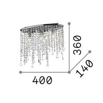 Ideal Lux - Plafoniera in cristallo RAIN 3xE14/40W/230V cromo lucido