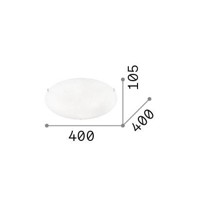 Ideal Lux - Plafoniera LANA 3xE27/60W/230V Ø 40 cm bianca