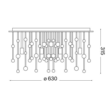 Ideal Lux - Plafoniera LED 12xG9/3W/230V diametro 63 cm cromo lucido