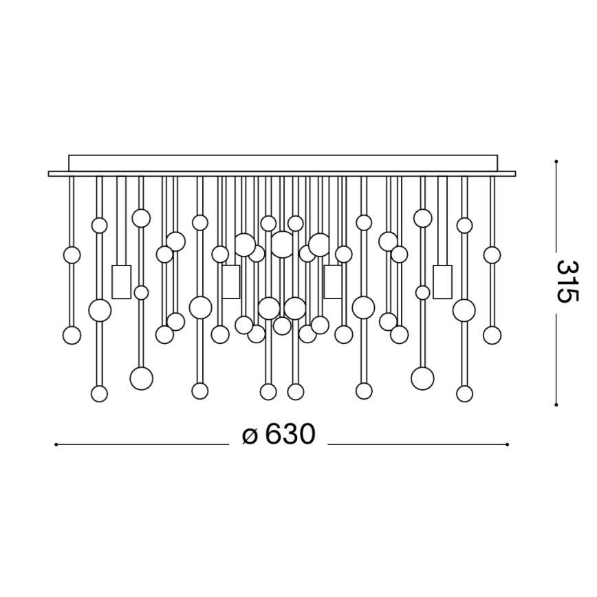 Ideal Lux - Plafoniera LED 12xG9/3W/230V diametro 63 cm cromo lucido