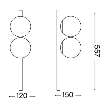 Ideal Lux - Plafoniera LED BINOMIO 2xG9/3W/230V oro