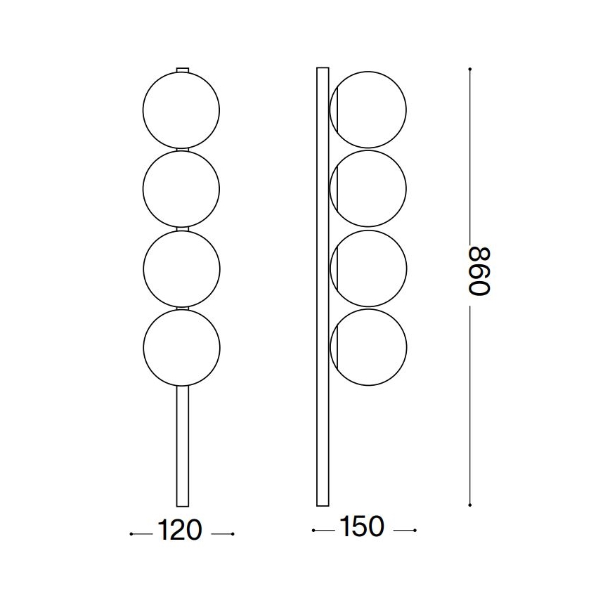 Ideal Lux - Plafoniera LED BINOMIO 4xG9/3W/230V nero
