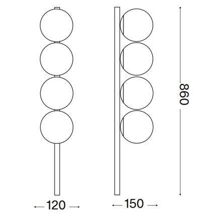 Ideal Lux - Plafoniera LED BINOMIO 4xG9/3W/230V oro