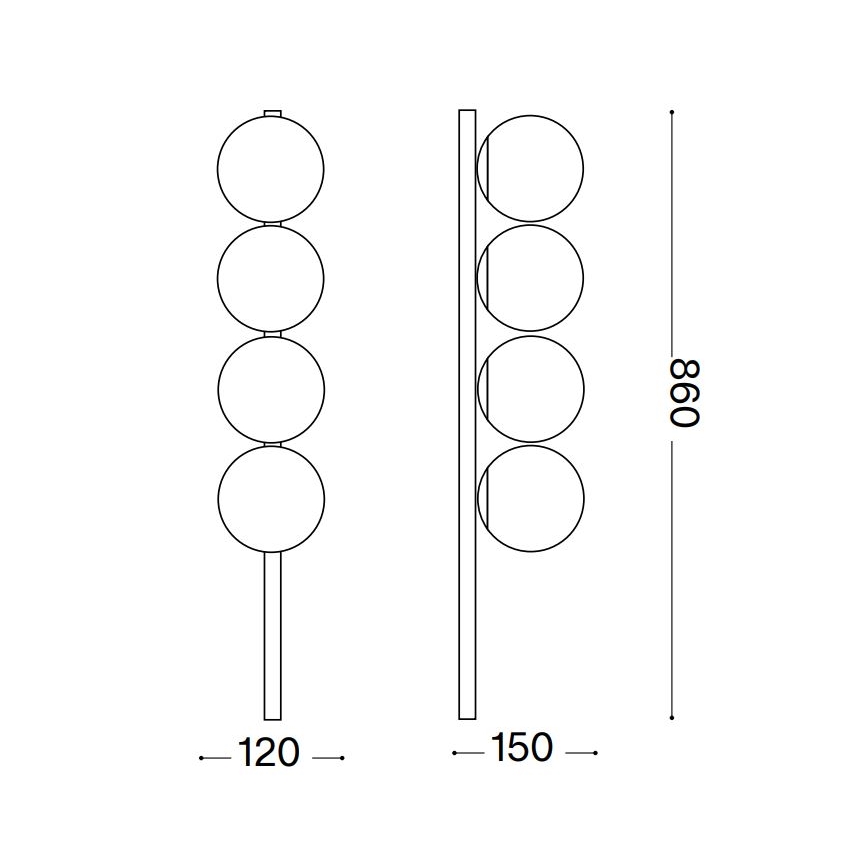 Ideal Lux - Plafoniera LED BINOMIO 4xG9/3W/230V oro