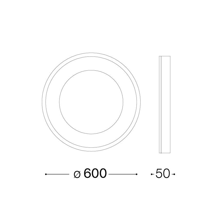 Ideal Lux - Plafoniera LED da soffitto PLANET, 29W, 230V, CRI 90, Ø 60 cm, nero