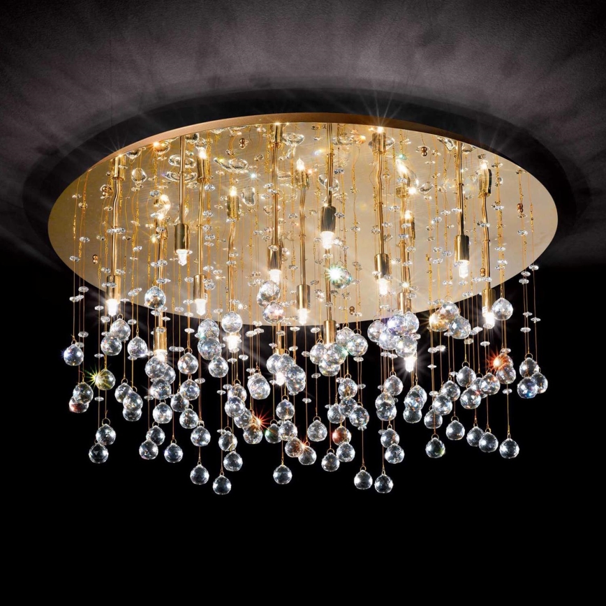 Ideal Lux - Plafoniera LED di cristallo MOONLIGHT 15xG9/3W/230V diametro 80 cm oro