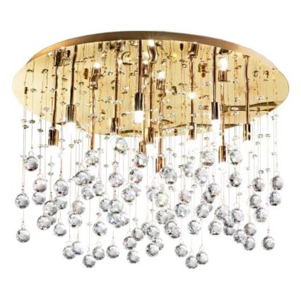 Ideal Lux - Plafoniera LED di cristallo MOONLIGHT 15xG9/3W/230V diametro 80 cm oro