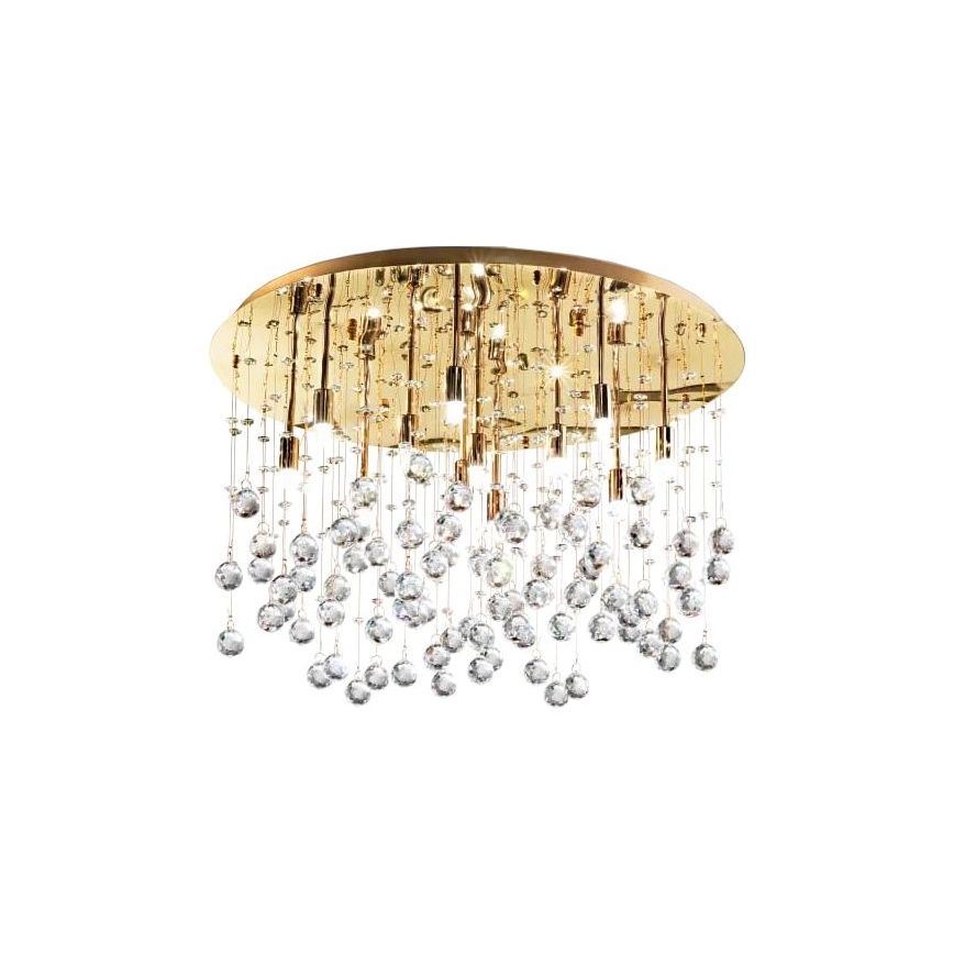 Ideal Lux - Plafoniera LED di cristallo MOONLIGHT 15xG9/3W/230V diametro 80 cm oro