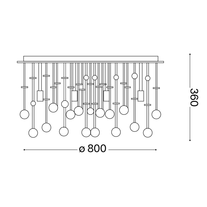 Ideal Lux - Plafoniera LED di cristallo MOONLIGHT 15xG9/3W/230V diametro 80 cm oro