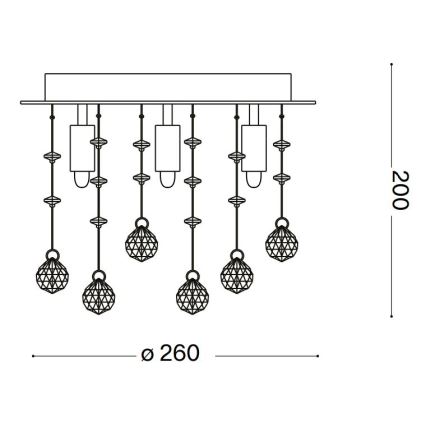 Ideal Lux - Plafoniera LED di cristallo MOONLIGHT 5xG9/3W/230V diametro 26 cm oro
