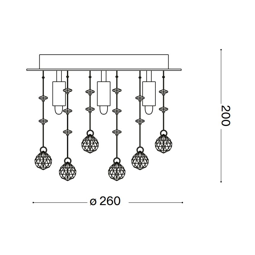 Ideal Lux - Plafoniera LED di cristallo MOONLIGHT 5xG9/3W/230V diametro 26 cm oro