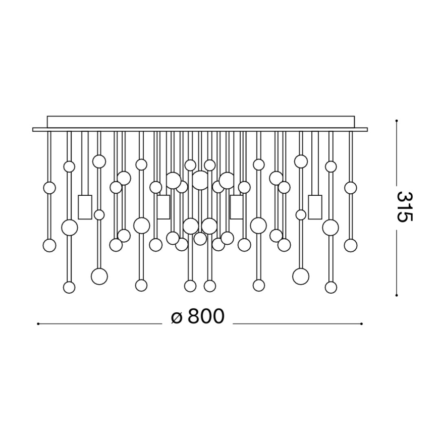 Ideal Lux - Plafoniera LED NEVE 15xG9/3W/230V Ø 80 cm cromo lucido