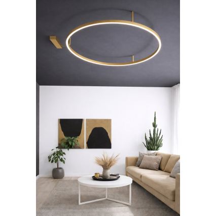 Ideal Lux - Plafoniera LED ORACLE SLIM LED/53W/230V 3000K CRI 90 Ø 90 cm dorata
