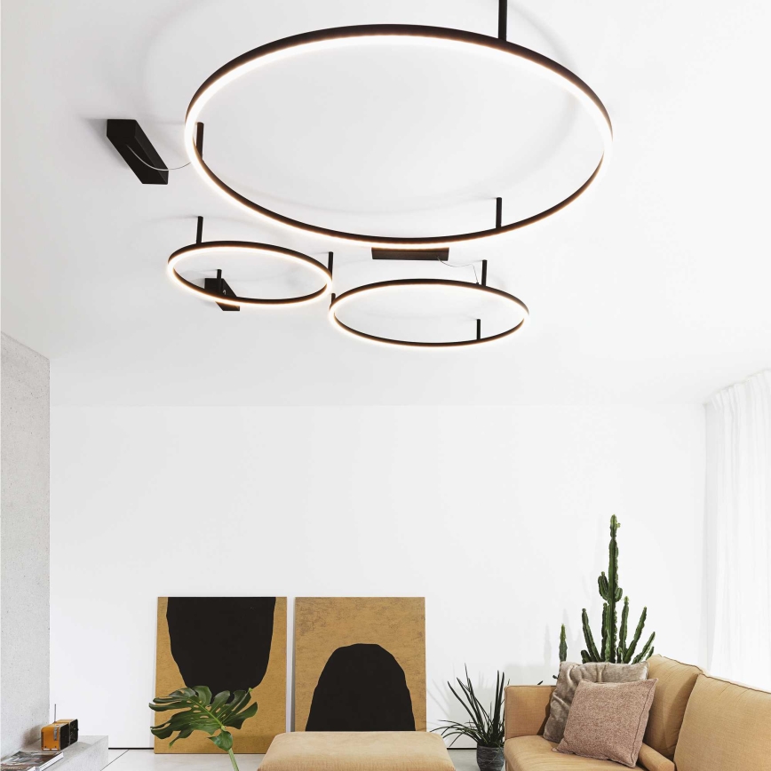 Ideal Lux - Plafoniera LED ORACLE SLIM LED/55W/230V 3000K diametro 90 cm nero