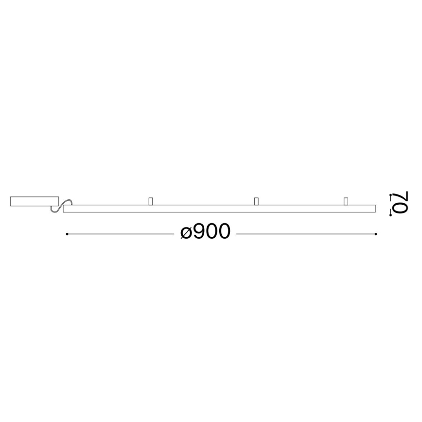 Ideal Lux - Plafoniera LED ORACLE SLIM LED/55W/230V 3000K diametro 90 cm nero