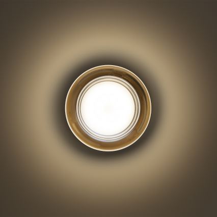 Ideal Lux - Plafoniera LED per bagno LOLLY 1xGX53/9W/230V Ø 10,5 cm IP44 dorata/beige fumé