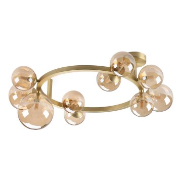 Ideal Lux - Plafoniera LED PERLAGE 10xG9/3W/230V Ø 70 cm oro/beige fumé