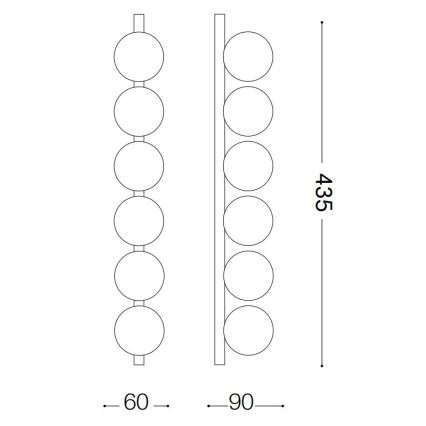 Ideal Lux - Plafoniera LED PING PONG 6xLED/3W/230V CRI 90 ottone