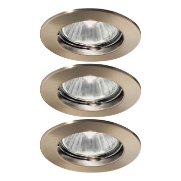Ideal Lux - Set da 3 faretti da incasso JAZZ 1xGU10/50W/230V Ø 7,7 cm finitura bronzo