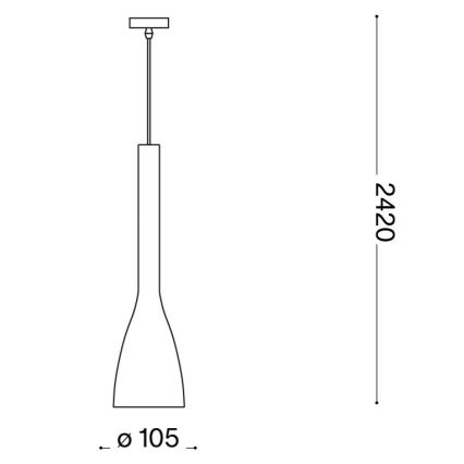 Ideal Lux - Sospensione a cavo FLUT 1xE14/40W/230V Ø 10,5 cm nero