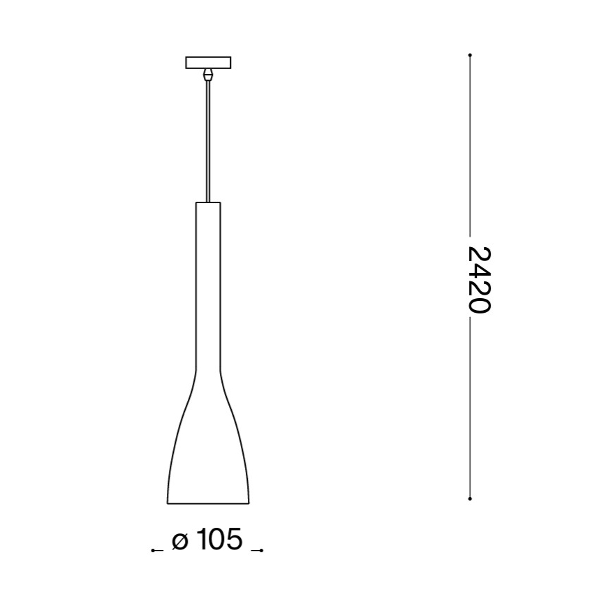 Ideal Lux - Sospensione a cavo FLUT 1xE14/40W/230V Ø 10,5 cm nero