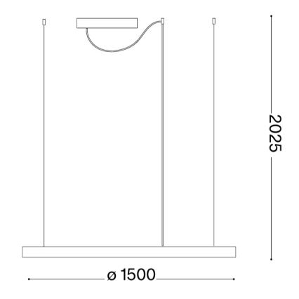 Ideal Lux - Lampadario a sospensione con cavo ORACLE SLIM LED/83W/230V 3000K CRI 90 Ø 150 cm oro