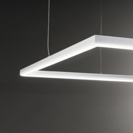Ideal Lux - Lampadario LED sospeso con cavo ORACLE SLIM, 53W, 230V, 3000K, CRI 90, 90x90 cm, bianco