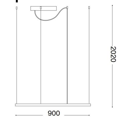 Ideal Lux - Lampadario LED sospeso con cavo ORACLE SLIM, 53W, 230V, 3000K, CRI 90, 90x90 cm, bianco