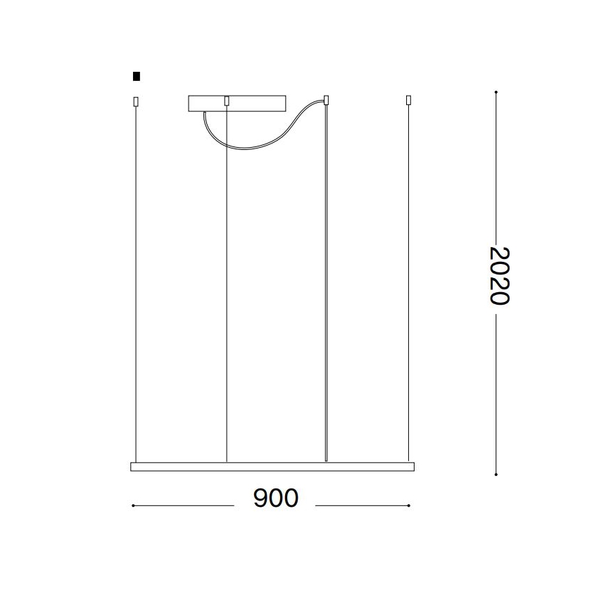 Ideal Lux - Lampadario LED sospeso con cavo ORACLE SLIM, 53W, 230V, 3000K, CRI 90, 90x90 cm, bianco
