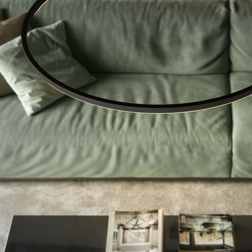 Ideal Lux - Lampadario sospeso con cavo ORACLE SLIM LED/83W/230V 4000K CRI 90 diam. 150 cm nero