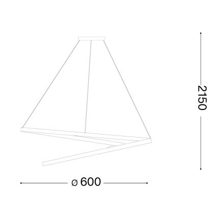 Ideal Lux - Lampadario LED dimmerabile a sospensione con cavo OZ LED/48W/230V Ø 60 cm CRI 90 nero