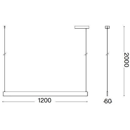 Ideal Lux - Sospensione LED su cavo DESK LED/36W/230V 120 cm CRI 90 bianca