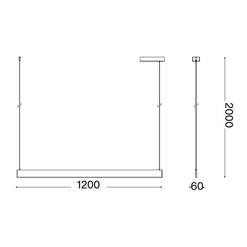 Ideal Lux - Sospensione LED su cavo DESK LED/36W/230V 120 cm CRI 90 bianca