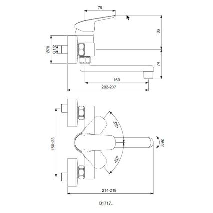 Ideal Standard B1717AA - Miscelatore per lavello CERAFLEX cromato lucido