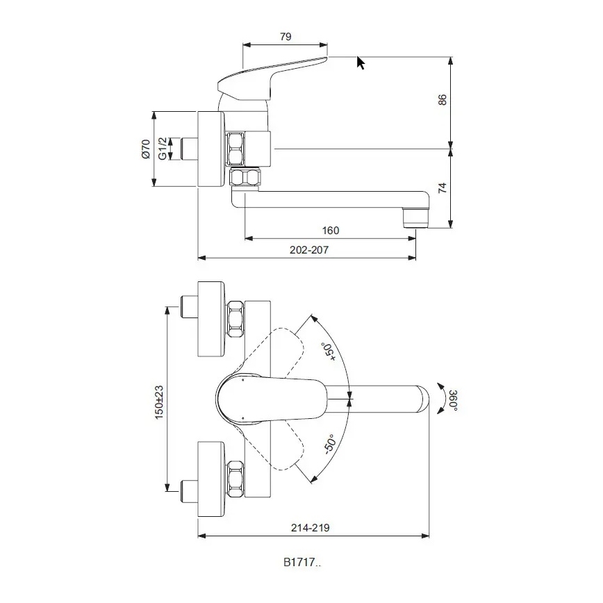 Ideal Standard B1717AA - Miscelatore per lavello CERAFLEX cromato lucido
