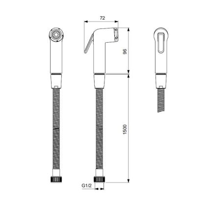 Ideal Standard BC180AA - Doccetta per bidet a mano IDEALSPRAY 150 cm cromo lucido