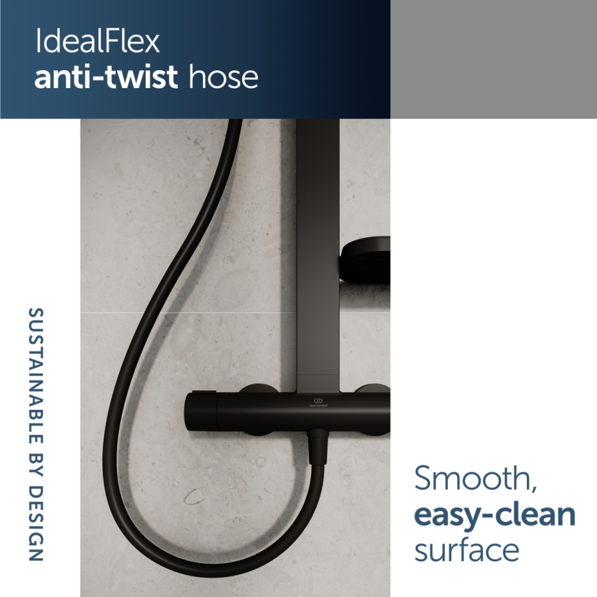 Ideal Standard BD583XG - Set doccia con miscelatore CERATHERM ALU+ nero opaco