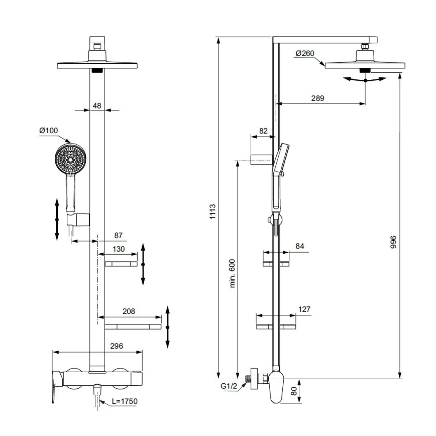 Ideal Standard BD584XG - Set doccia con miscelatore CERAFLOW ALU+ nero opaco