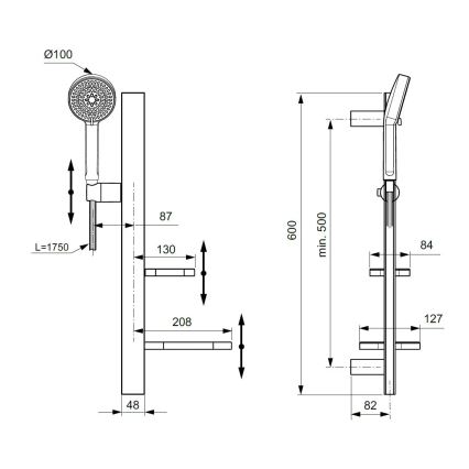 Ideal Standard BD586XG - Set doccia IDEALRAIN ALU+ nero opaco