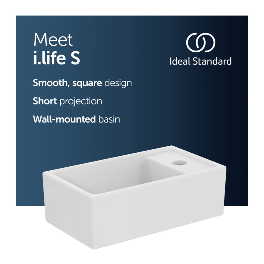 Ideal Standard E211201 - Lavabo sospeso I.LIFE S 37x21 cm ceramica/bianco
