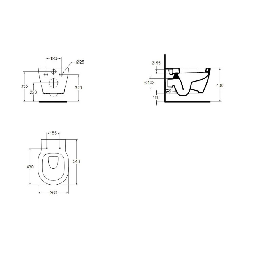Ideal Standard E823201 - WC sospeso CONNECT in ceramica/bianco