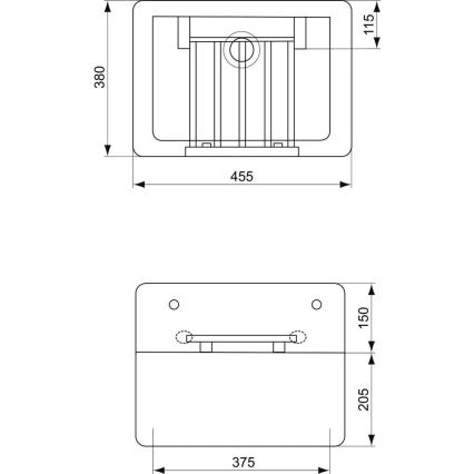 Ideal Standard S593901 - Lavabo sospeso con scarico a griglia DOURO 45,5x38 cm ceramica/bianco