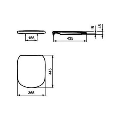 Ideal Standard T352901 - Sedile per WC TESI a chiusura rallentata, bianco