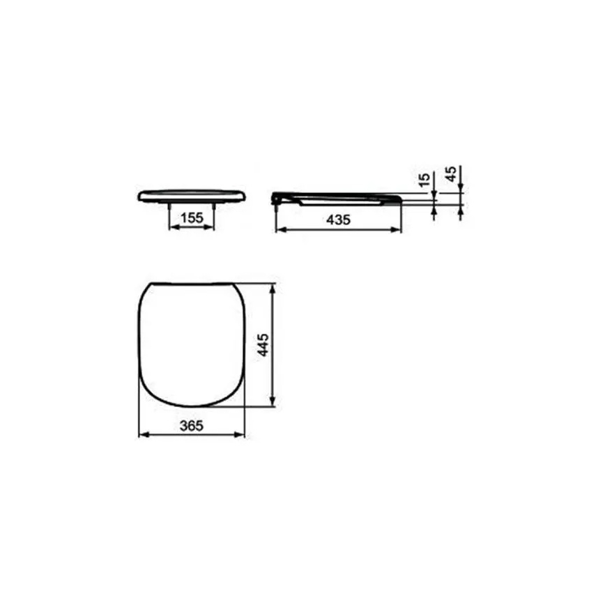Ideal Standard T352901 - Sedile per WC TESI a chiusura rallentata, bianco