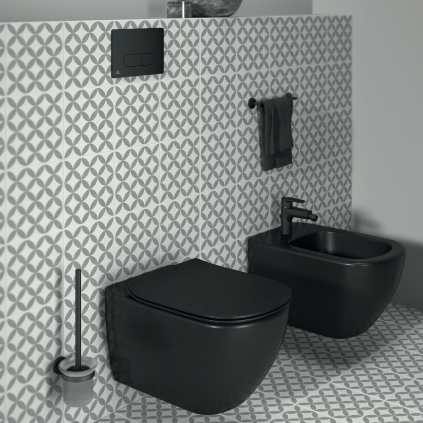 Ideal Standard T3546V3 - WC sospeso TESI in ceramica con sedile SoftClose, nero