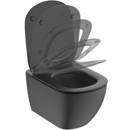 Ideal Standard T3546V3 - WC sospeso TESI in ceramica con sedile SoftClose, nero