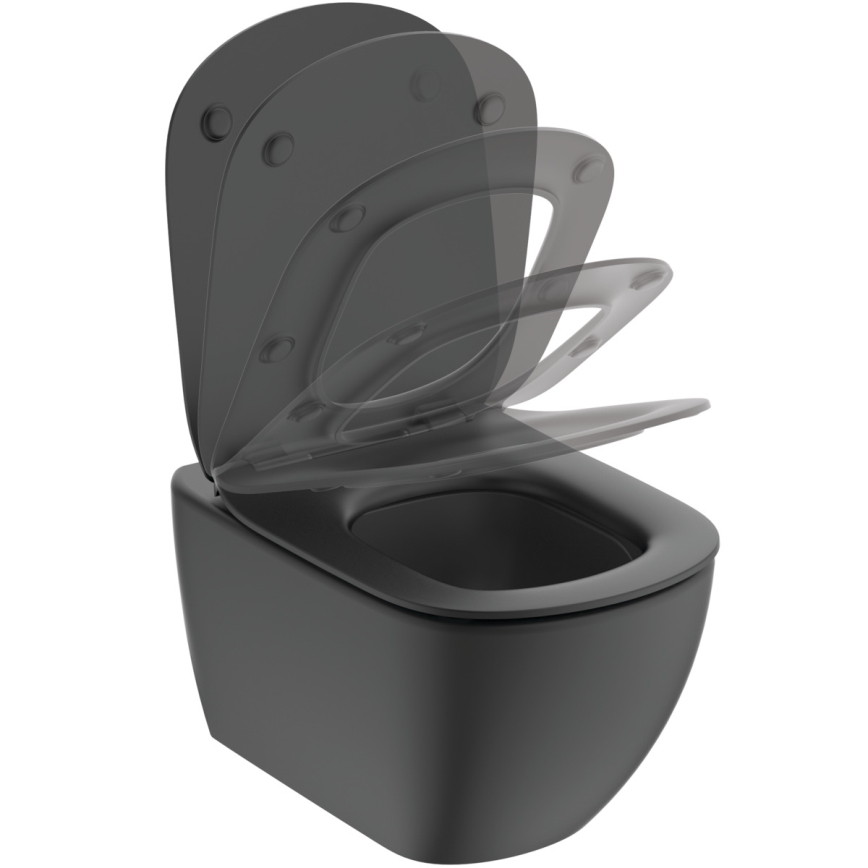 Ideal Standard T3546V3 - WC sospeso TESI in ceramica con sedile SoftClose, nero