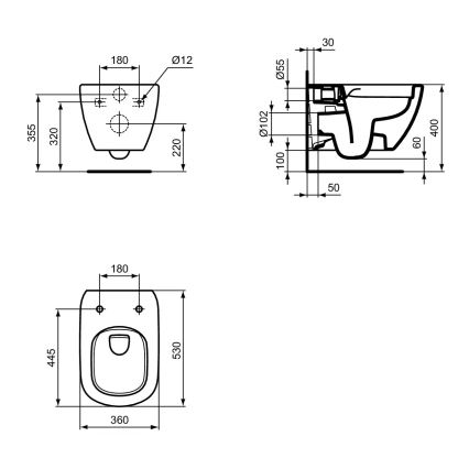 Ideal Standard T493201 - WC sospeso Rimless TESI ceramica/bianco